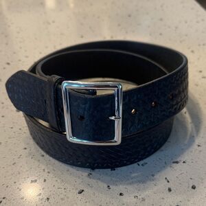 Boston Men's Black Leather Belt Casual Professional Work Crafted in USA Size 46